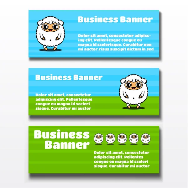 Conjunto de três banners de negócios — Vetor de Stock