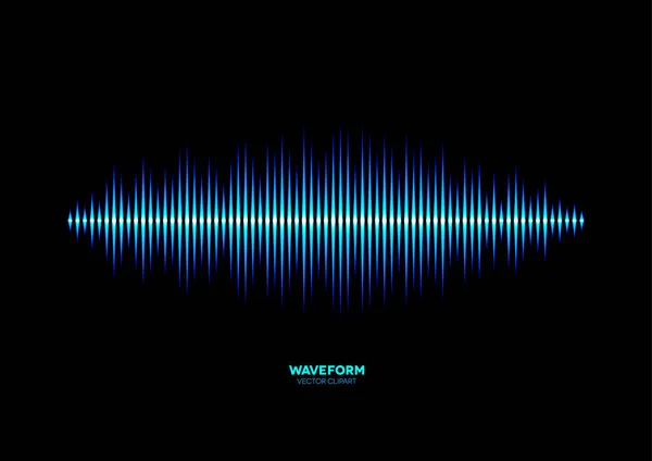 Forme d'onde de musique bleu brillant — Image vectorielle