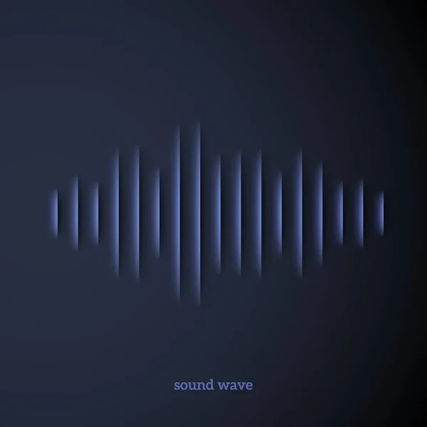 Paper sound waveform with shadow — Stock Vector
