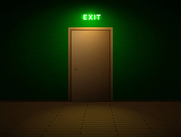 Room with exit sign — Stock Vector