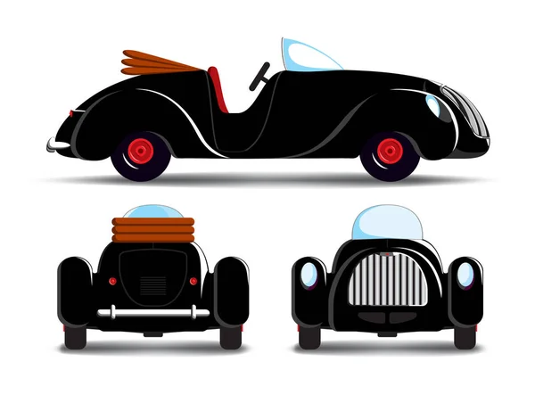 Cartoon zwarte auto — Stockvector