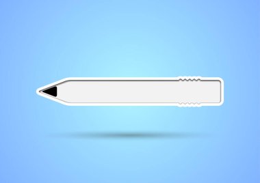 Silgiyle kalem şekilli çıkartma