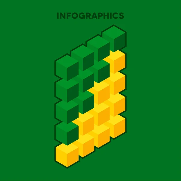 Infografías con cubos — Archivo Imágenes Vectoriales