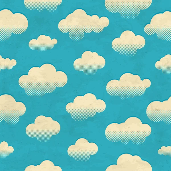 Wolken in de lucht. Naadloos patroon — Stockvector