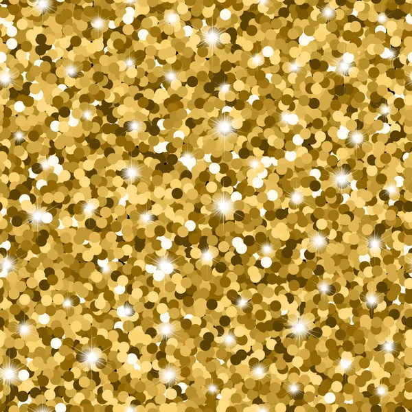 Glitter naadloos patroon met gouden cirkels en glanzende sprankeltjes — Stockvector