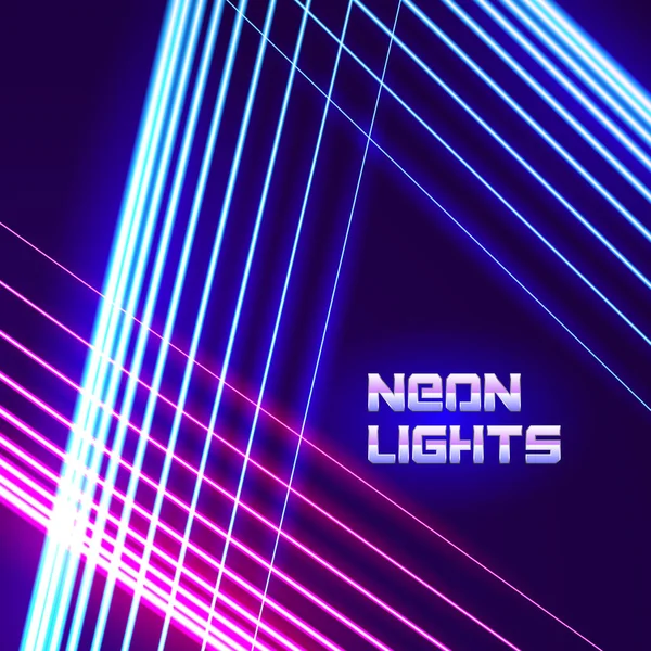 Ljus neon linjer bakgrund — Stock vektor