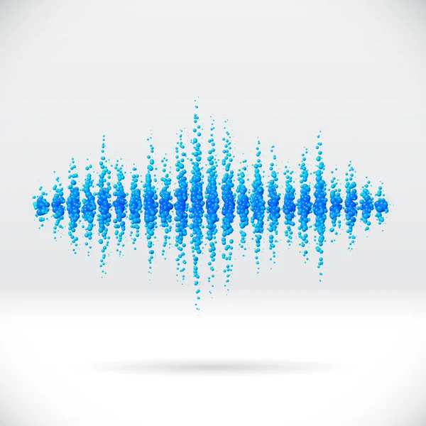 Ljud vågform gjord av utspridda bollar — Stock vektor