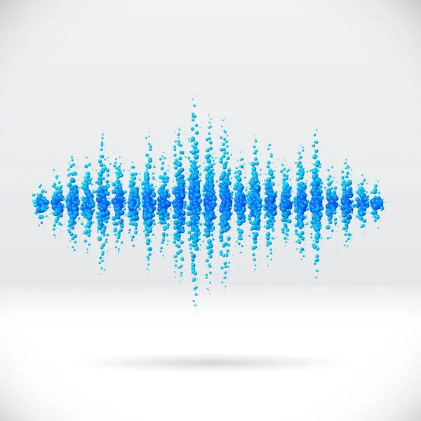 Forma d'onda sonora fatta di sfere sparse — Vettoriale Stock
