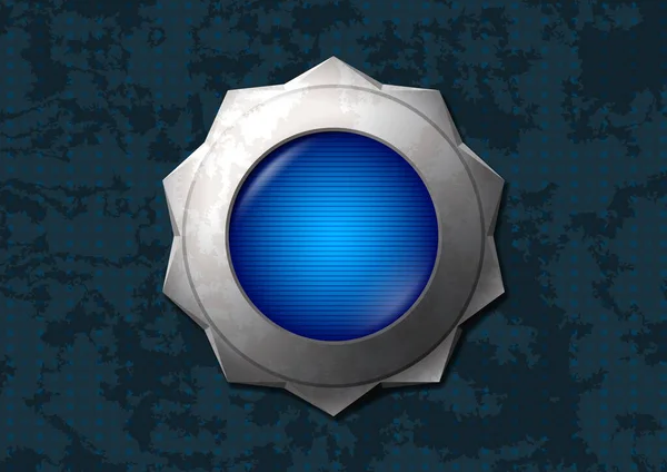 Shiny blue star button — Stock Vector