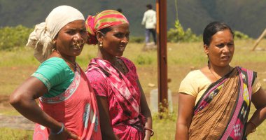 20 Eylül 2025 Koraput Odisha Hindistan Kırsal Bölgesi 'nde kadın işçi