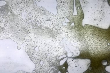 Cam yüzeyde canlı yağ kabarcıkları