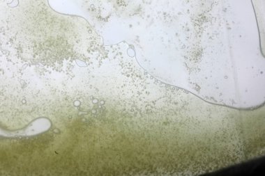 Cam yüzeyde canlı yağ kabarcıkları