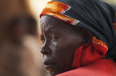 Yaşlı Afrikalı kadın Yüz Close up Headshot