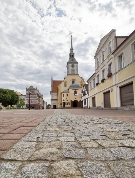 Κεντρική Πλατεία Της Αγοράς Και Δημαρχείο Wejherowo Kaszuby Πολωνία — Φωτογραφία Αρχείου