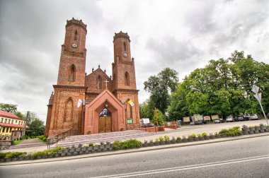 Krokowa - Saint Kilisesi. Catherine İskenderiye - Kuyavian-Pomeranian, Polonya