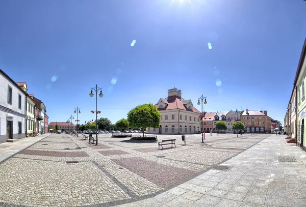 Old Town Square Leczyca Poland — Stock Photo, Image