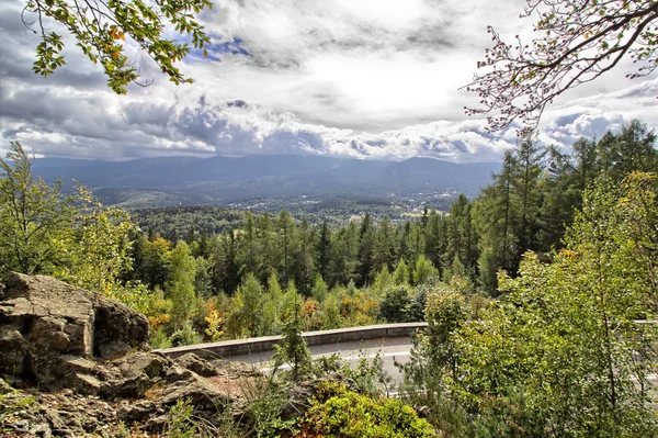 Vue Des Montagnes Géantes Depuis Coude Mort Szklarska Poreba Montagnes — Photo