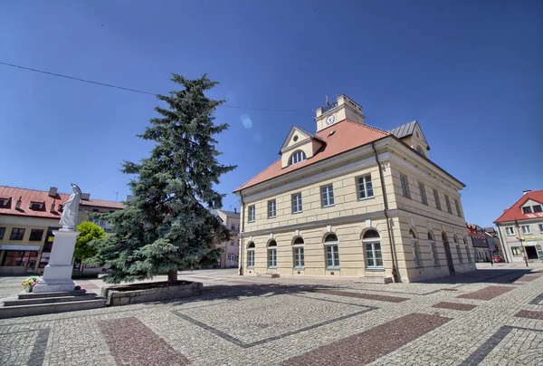 Old Town Square Leczyca Stad Polen — Stockfoto