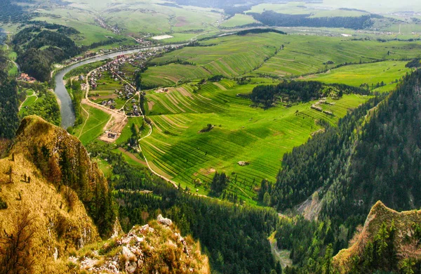 Üç Taç 'ın zirvesinden Dunajec manzarası - Pieniny