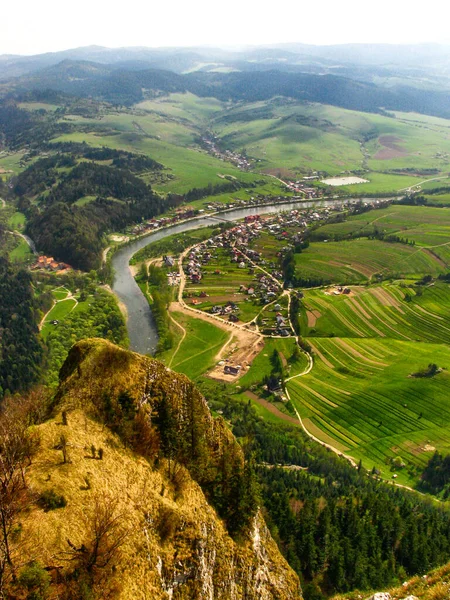 Άποψη Του Dunajec Από Την Κορυφή Των Τριών Στεφάνων Pieniny — Φωτογραφία Αρχείου