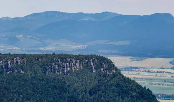 Vista Topo Szczeliniec Wielki Table Mountains Sudetes Polónia — Fotografia de Stock