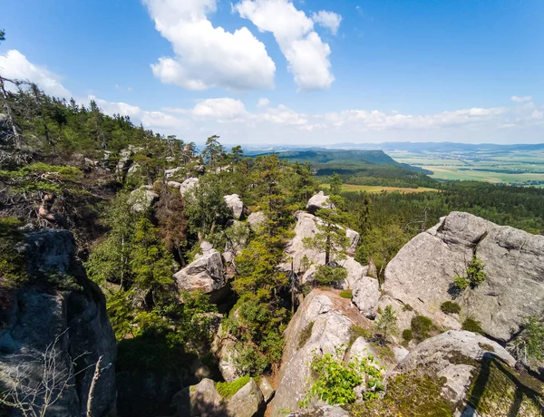 Vista Desde Cima Szczeliniec Wielki Montañas Mesa Sudetes Polonia —  Fotos de Stock