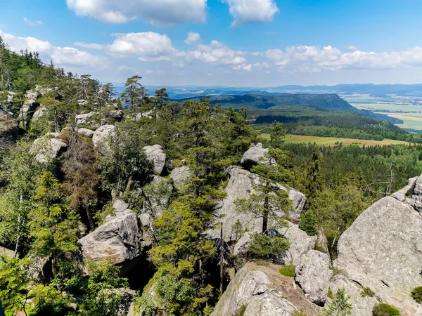 Vista Desde Cima Szczeliniec Wielki Montañas Mesa Sudetes Polonia —  Fotos de Stock
