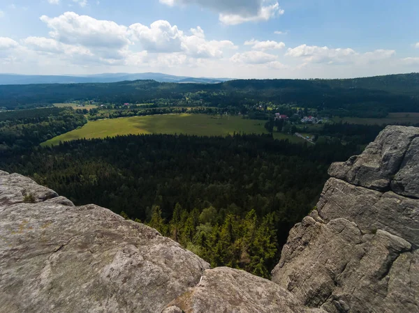 Vista Desde Cima Szczeliniec Wielki Montañas Mesa Sudetes Polonia — Foto de Stock