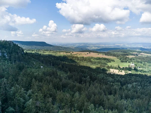 Vue Sommet Szczeliniec Wielki Montagnes Table Sudetes Pologne — Photo