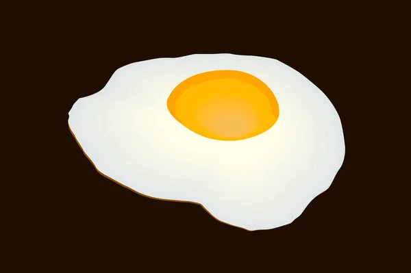 Los Huevos Fritos Huevo Sobre Fondo Negro — Archivo Imágenes Vectoriales