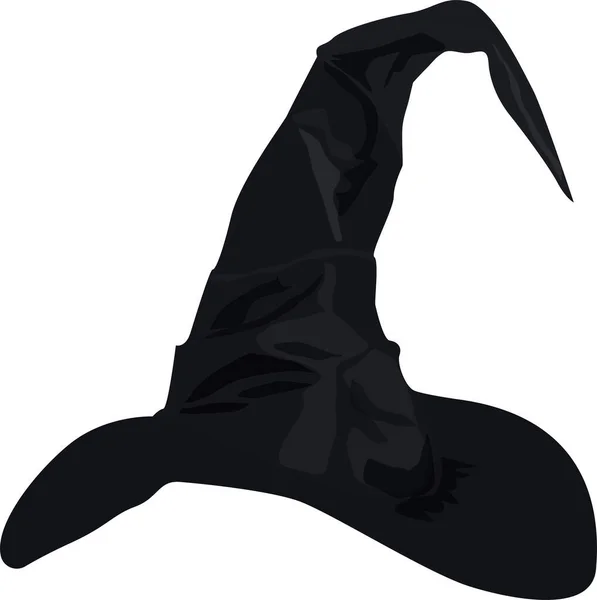Halloween czarownica kapelusz czarny izolowane na białym tle. — Wektor stockowy