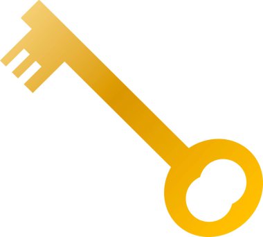 Kilitleri açmak için altın anahtar, beyaz arkaplanda izole et,