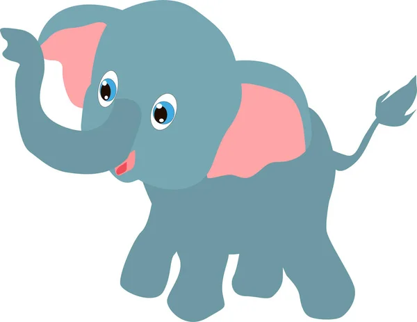 Cute baby elephant cartoon hand drawn vector illustration. Use for birthday greeting cards, t-shirts with print — Stock Vector