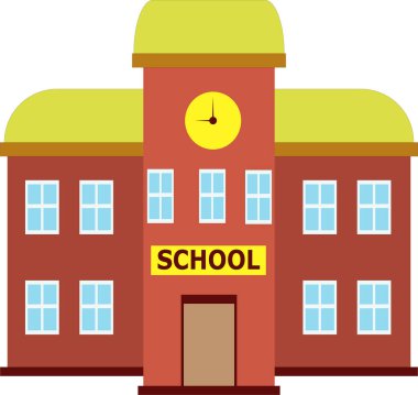Saat geliştirme konsepti vektör illüstrasyonlu okul binası