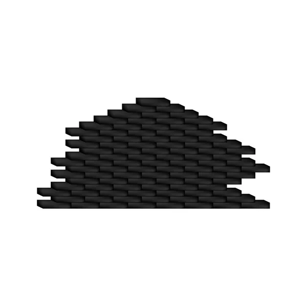 Ziegelwand Schwarzem Design Auf Weißem Hintergrund — Stockvektor