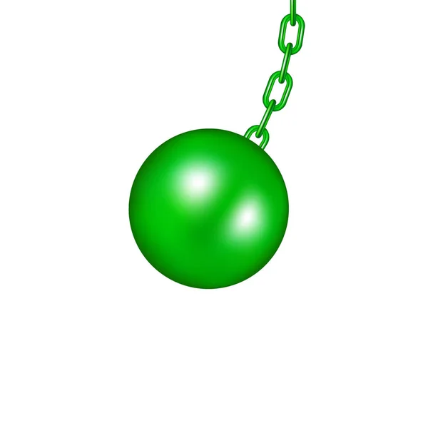 Bola Demolición Diseño Verde Sobre Fondo Blanco — Vector de stock