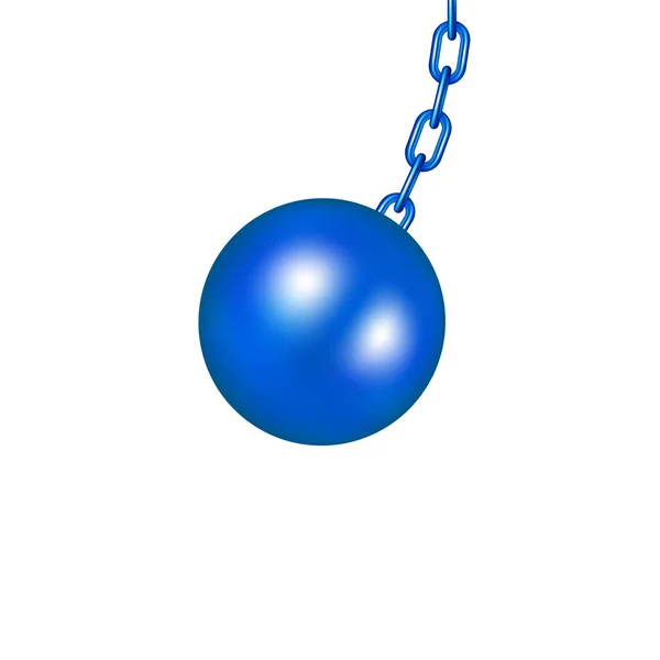 Wrecking Ball Blue Design White Background — Stock Vector