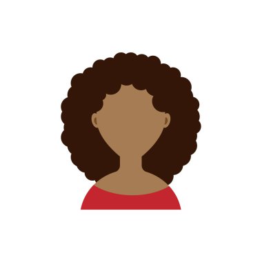 Web, profil ve sosyal ağlar için bir kızın vektör görüntüsü. Dişi avatar. Kahverengi saçlı kız