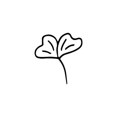 El yapımı bitki. Bir çiçeğin karalama resmi. Ağlar için çiçek vektörü, tekstil, kartpostallar, parmak izleri. Özet bitkiler, yapraklar, çiçekler.