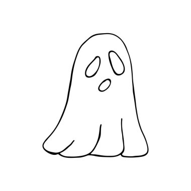 Tatil imajı. Ağ, tekstil, dekorasyon, çıkartma taşıyıcısı. Basit siyah beyaz resim. Cadılar Bayramı.