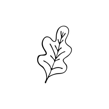 Yaprak karalaması. Ağ, tekstil, dekorasyon, çıkartma taşıyıcısı. Basit siyah beyaz resim. Cadılar Bayramı.