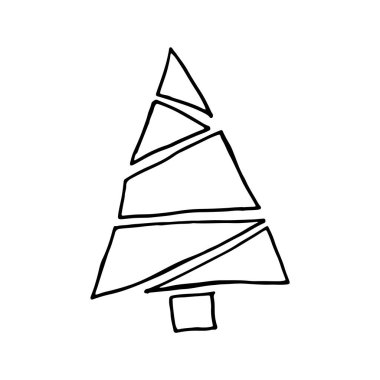 Geometrik Noel ağacı. Web, baskı, tatil posterleri ve kartlar için resim.