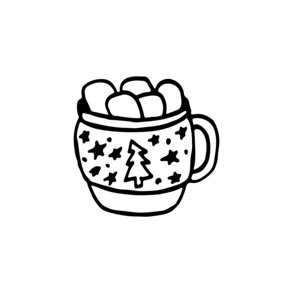 Šálky Marshmallow Obrázek Pro Web Tisk Plakáty Pohlednice — Stockový vektor