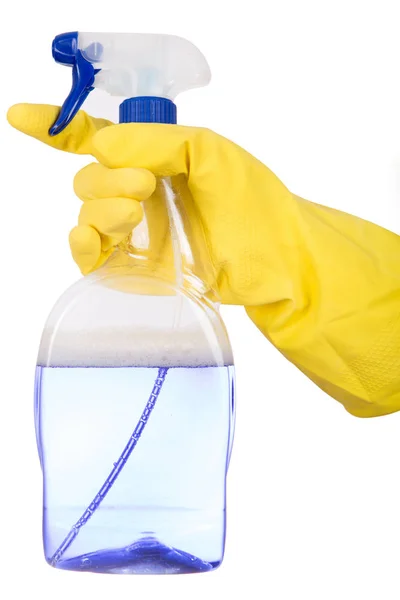 Samica ręczne czyszczenie okna — Zdjęcie stockowe