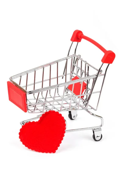 Shopping Cart Heart Symbol White — Stock Photo, Image