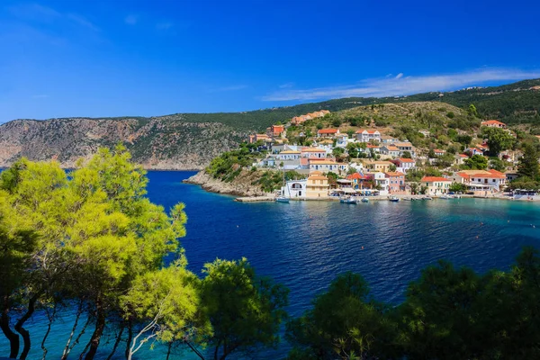 Harbor Assos Kefalonia Ionian Islands Greece — Stock Photo, Image