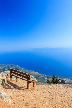 Mount Aenos, Kefalonia, Yunanistan üzerinden üstten görünüm.