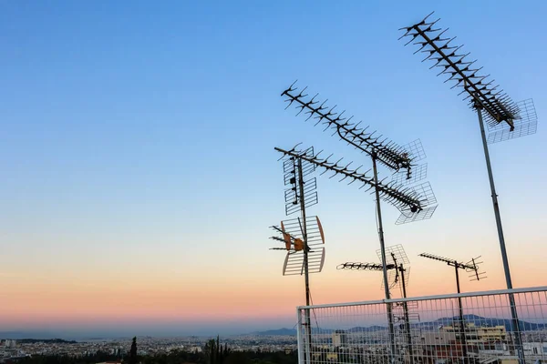 Antena Atap Kota Athena Yunani — Stok Foto