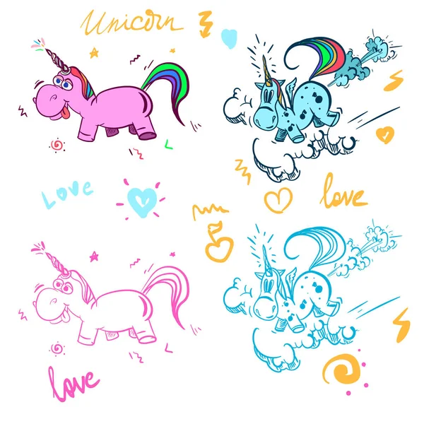 Unicorn Yang Lucu Grafis Anak Anak Manis Untuk Kaos - Stok Vektor