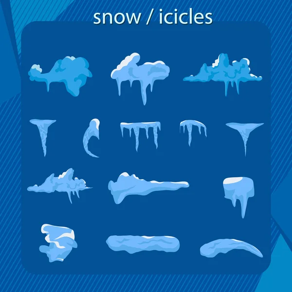 Παγοκρύσταλλος Πάγο Χιόνι Σκηνικά Χειμώνα Πρότυπο Λευκό Μπλε Χιόνι Χιονισμένο — Διανυσματικό Αρχείο
